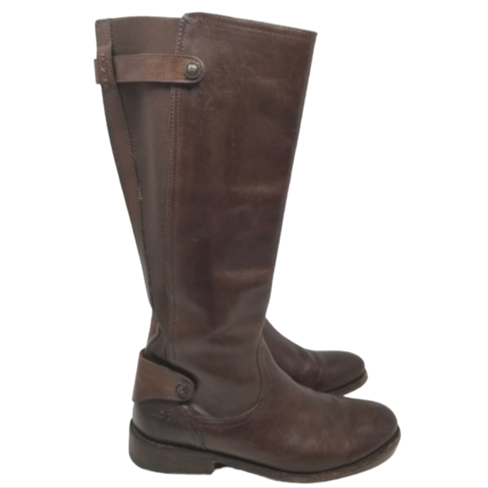 Frye Brown Leather Tall Riding Boots
